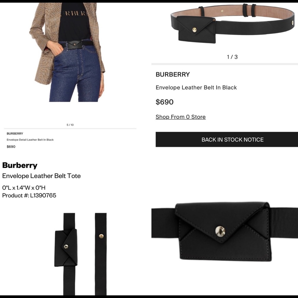 BURBERRY ENVELOPE BELT BAG IN BLACK